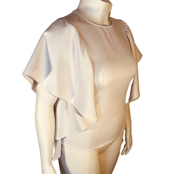 HAYDEN Blouse Womens M Ivory White Butterfly Sleeve Princess Seam Formal - Picture 4 of 16